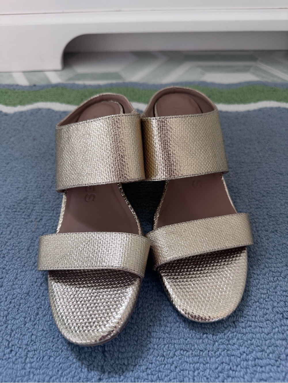 Metallic Gold Women's Slide Sandals